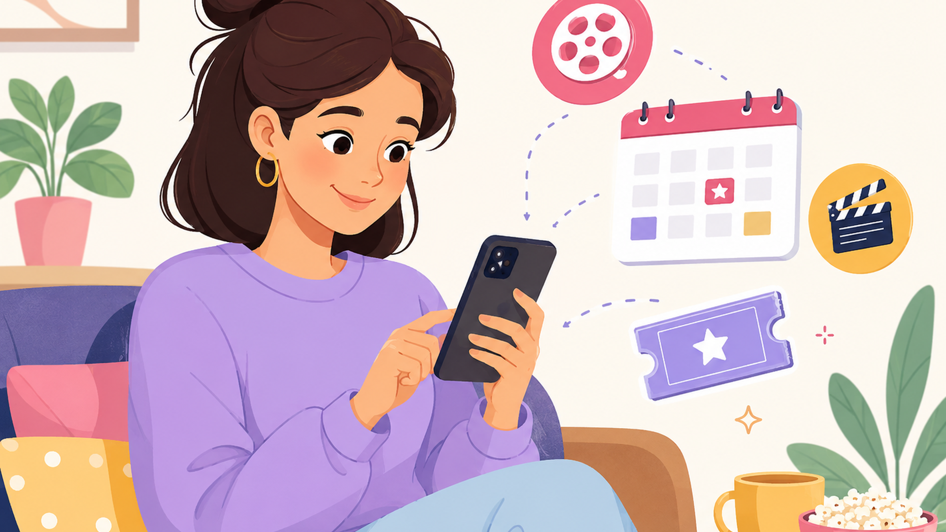 映画公開日や前売券をスマホで確認する人